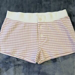 Brandy Melville pink white striped shorts